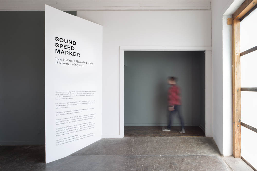 Sound Speed Marker, Installation view, Ballroom Marfa, 2014
Photo: Frederik Nilsen
