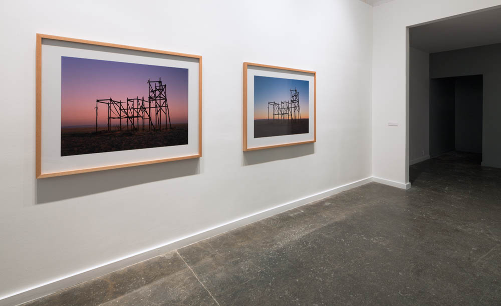 Installation view, Sunrise Filmset Sunset 2012.Sound Speed Marker, Ballroom Marfa, 2014.
Photo: Frederik Nilsen