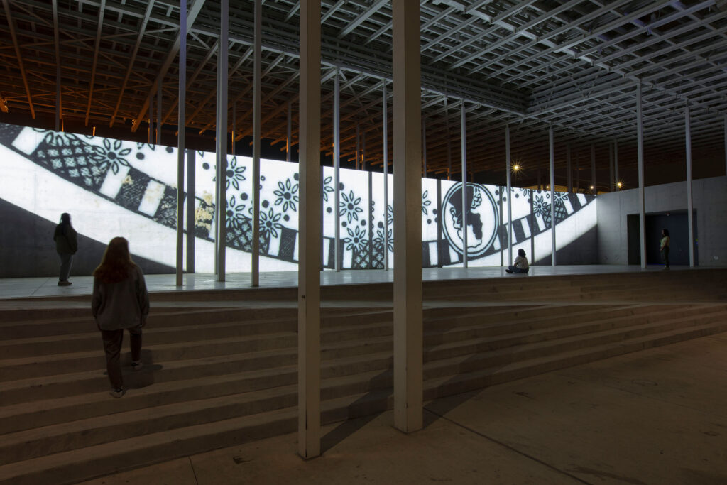 Hubbard / Birchler Past Deposits from a Future Yet to Come, 2024
Installation view, Moody Amphitheater at Waterloo Park, Austin, TX 
Photo: Kevin Todora